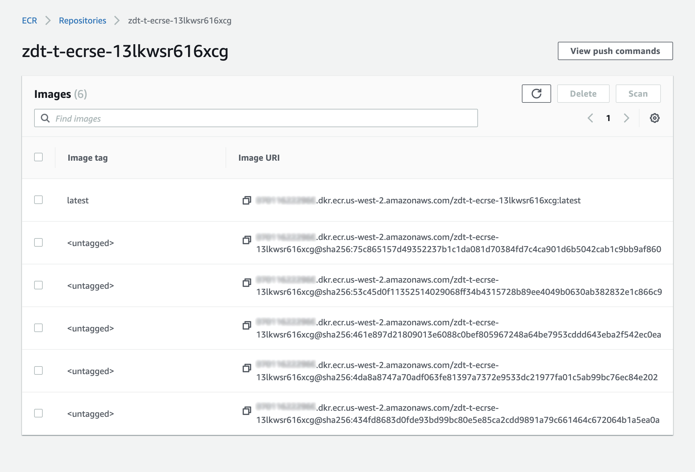 Amazon ECR (Container Registry) docker images