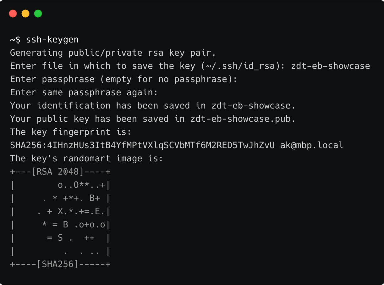 ssh-keygen example output